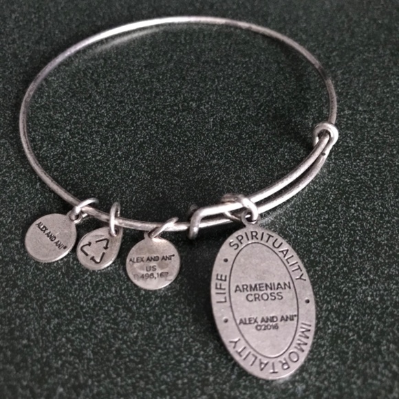 Alex and Ani Expandable Wire Bracelet Armenian Cross Charm - Picture 8 of 10